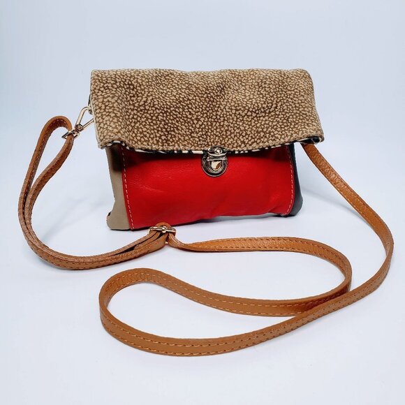 Italian Patchwork Leather Mini Crossbody Purse - Picture 1 of 7